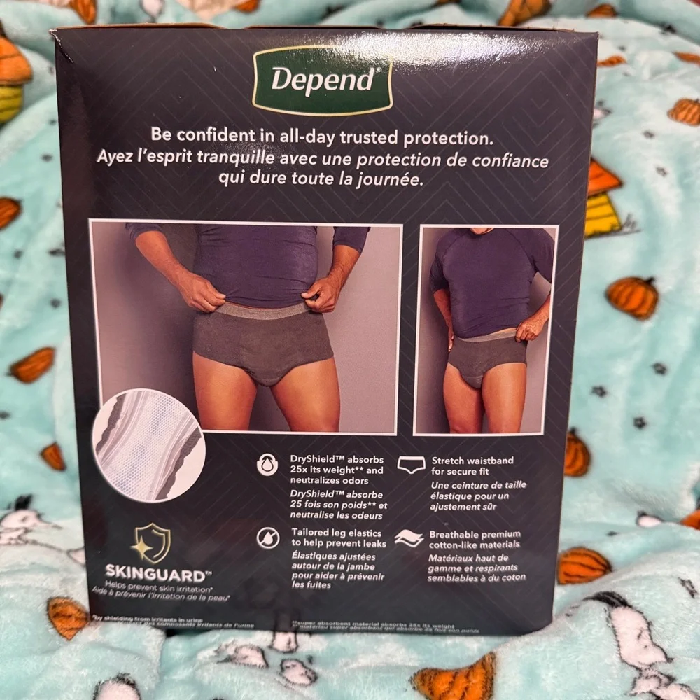 Depend Men's Real Fit Underwear Size L-XL New Color Gray 12 Pack